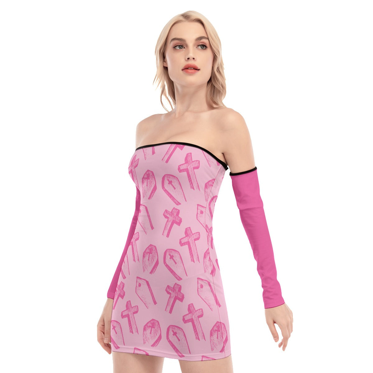 Dead Pink Back Lace-up Dress