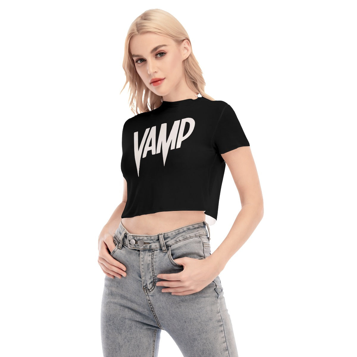 Vamp Short Sleeves Mesh Crop Top