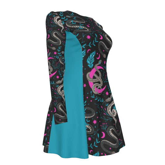 Snake Moon Pleated Dress