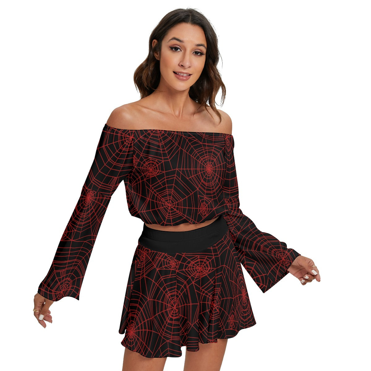 Anansi Off-shoulder Top And Skirt Set