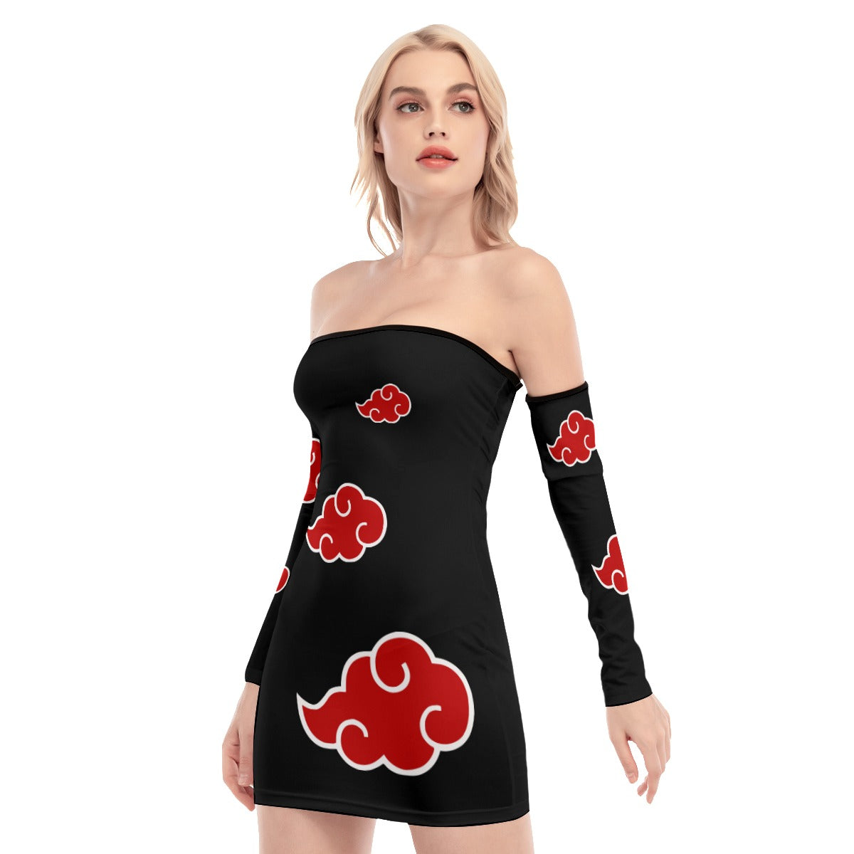 Red Cloud Back Lace-up Dress