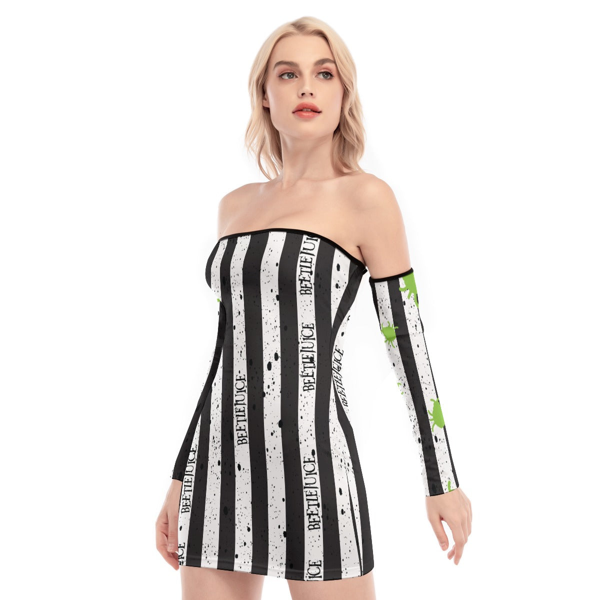 Beetlejuice, Beetlejuice, Beetlejuice (white) Back Lace-up Dress