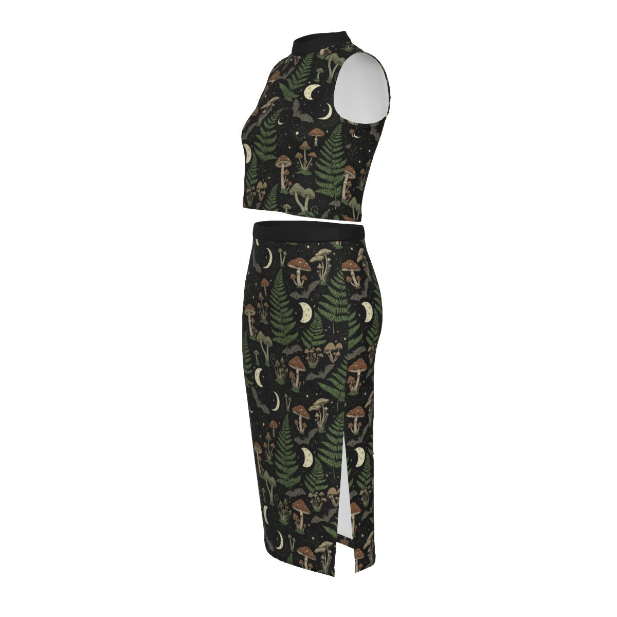 Fern Gully Split High Skirt Set