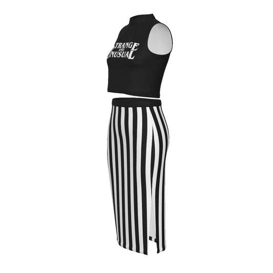 Strange & Unusual Split High Skirt Set