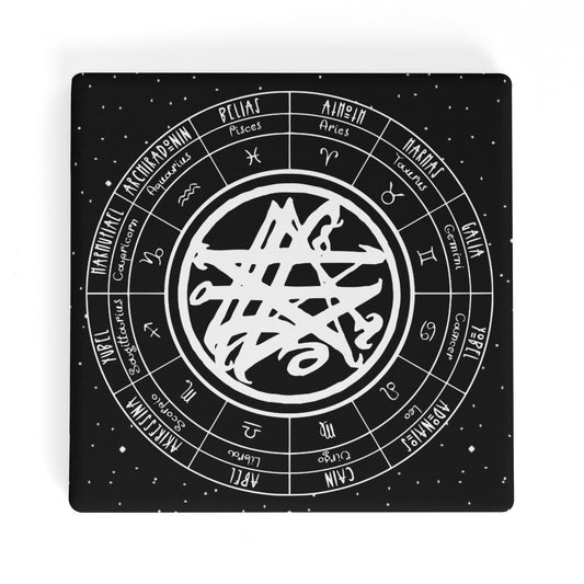 Black Zodiac Ceramic Coasters Set