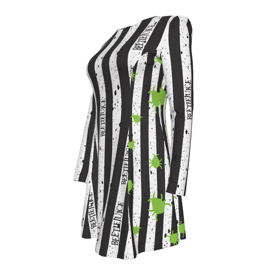 Beetlejuice, Beetlejuice, Beetlejuice (white) Pleated Dress