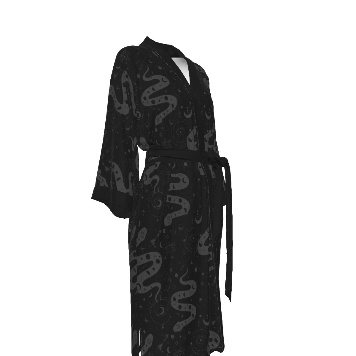 Serpent Magick Satin Kimono Long Robe