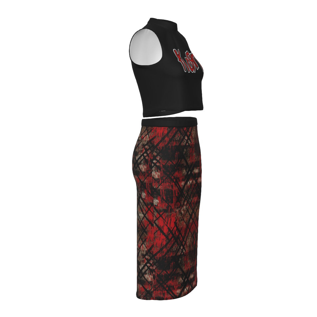 Korn Split High Skirt Set