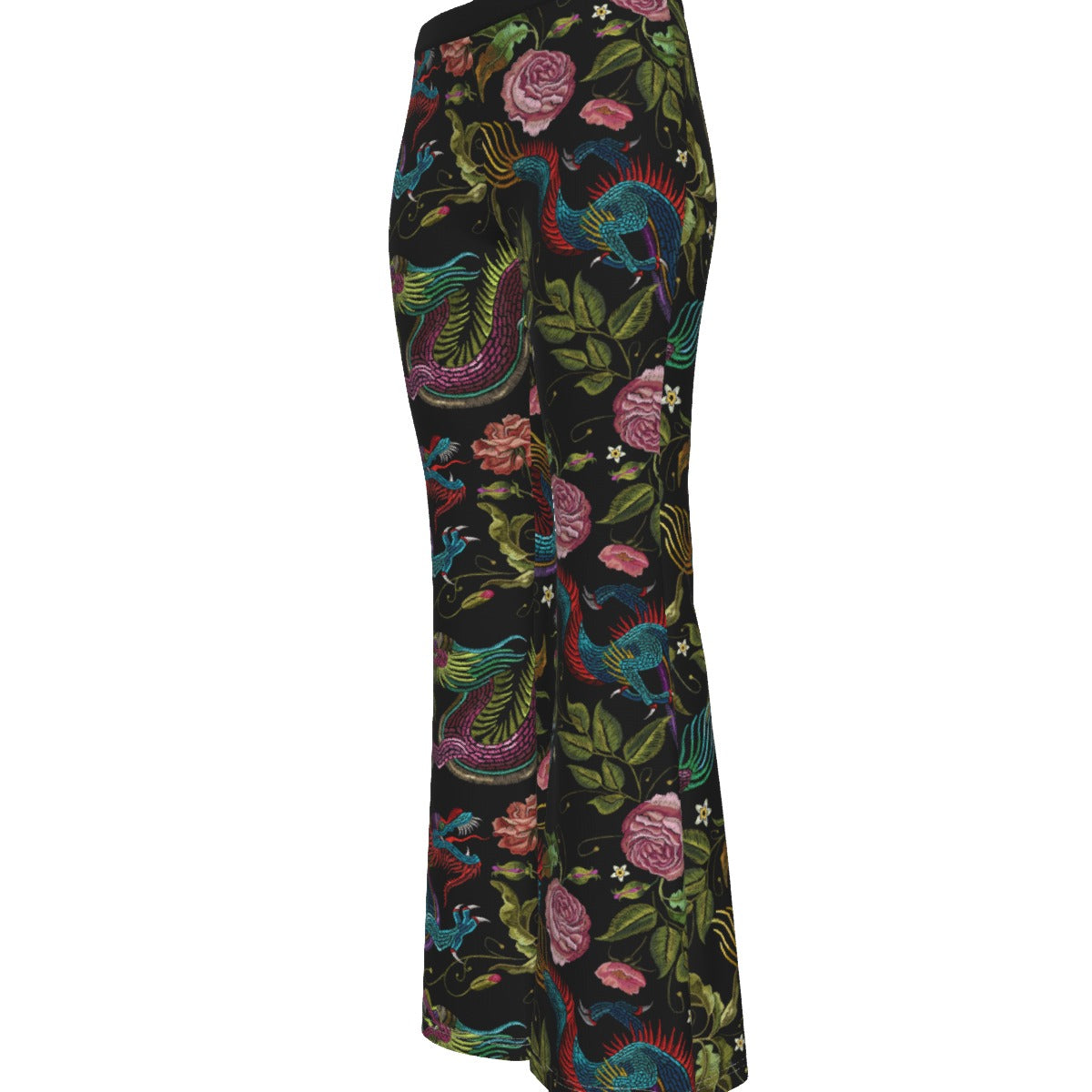 Dragons & Flowers Skinny Flare Pants