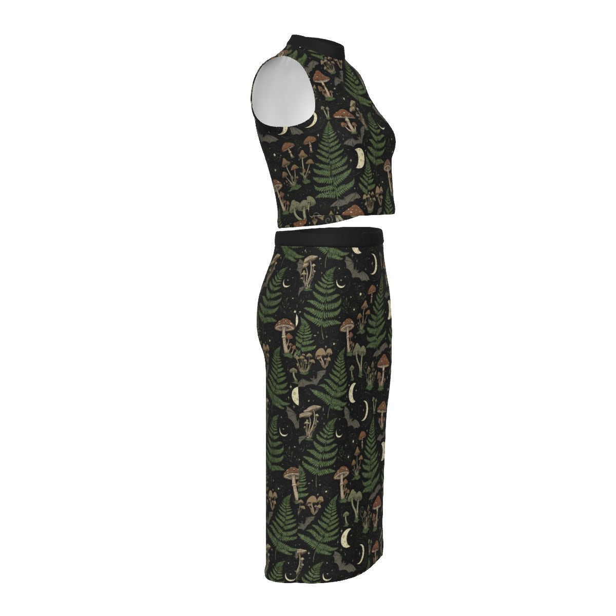 Fern Gully Split High Skirt Set