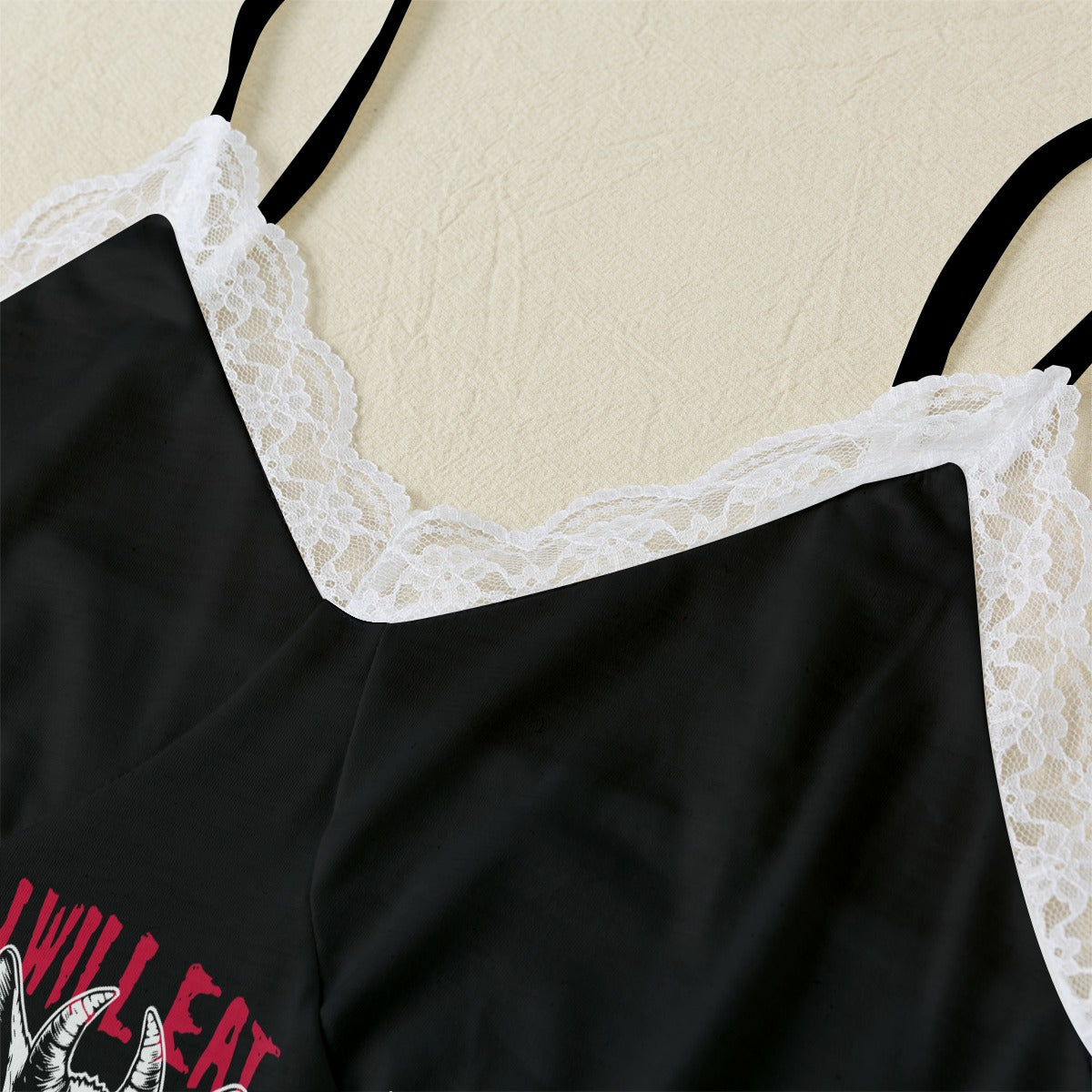 Demon Cat Cami With Lace Edge