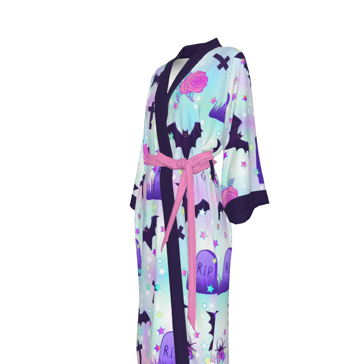 Pastel Goth Women's Satin Kimono Robe