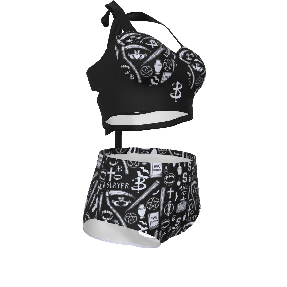 Vampire Slayer Pinup Vintage Swimsuit Set
