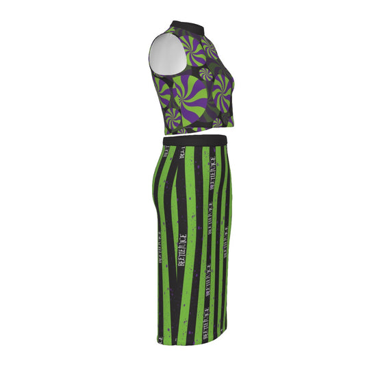 Beetlejuice, Beetlejuice, Beetlejuice Split High Skirt Set