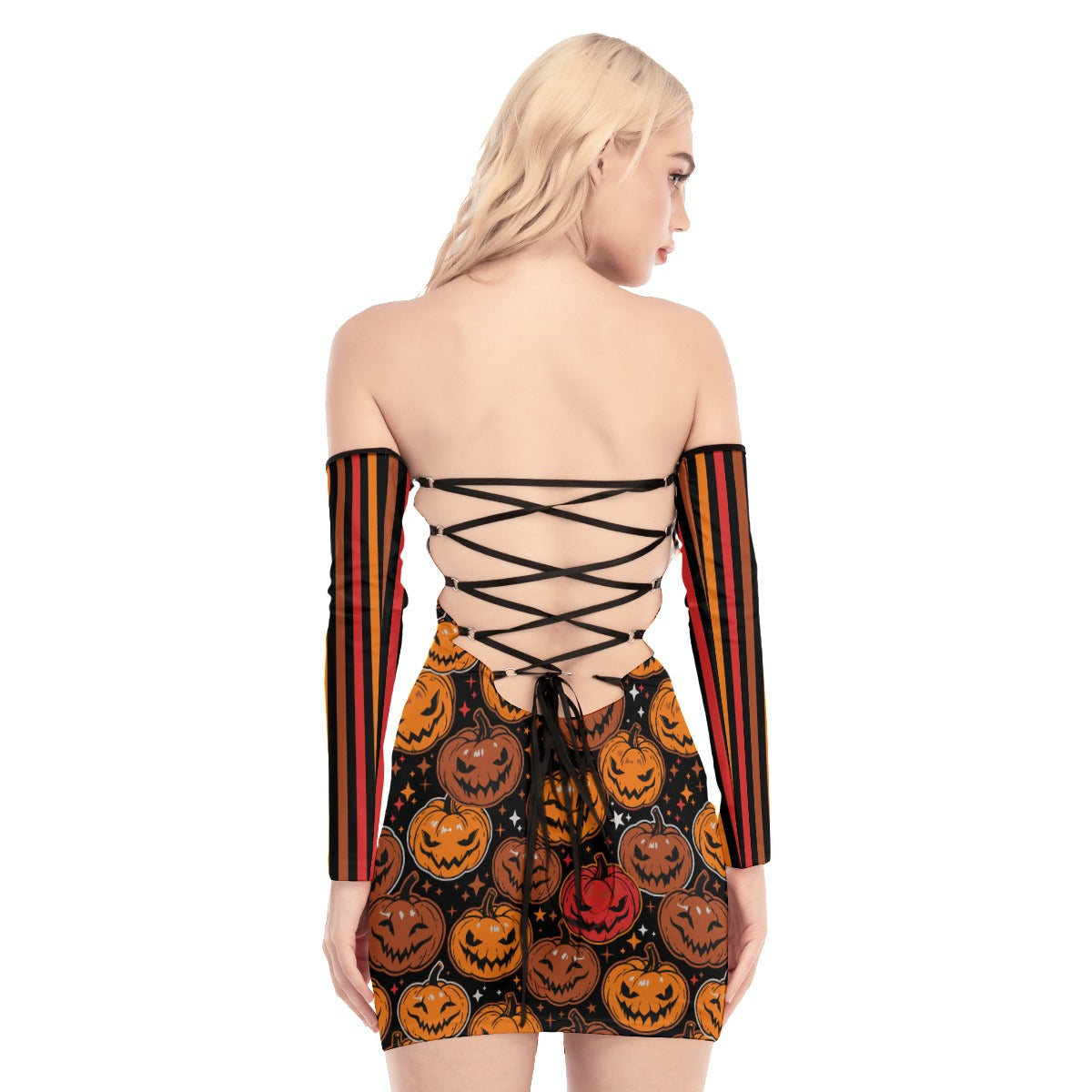 Pumpkin Queen Back Lace-up Dress