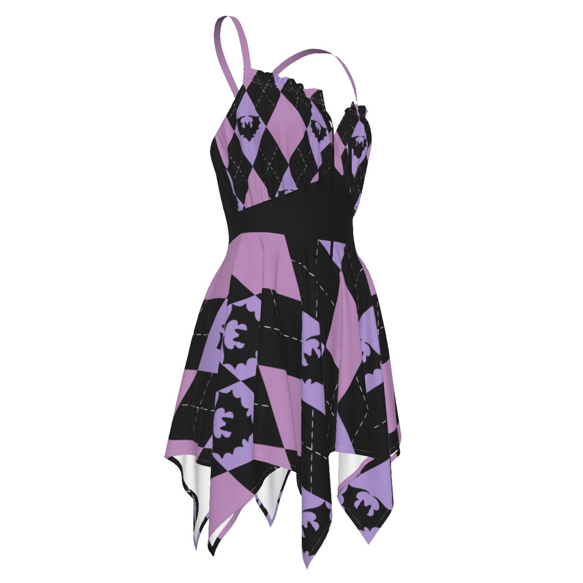 Bratty Argyle Sleeveless Slip Dress