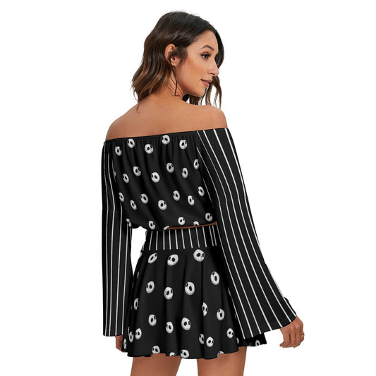 Nightmare X Off-shoulder Top And Skirt Set