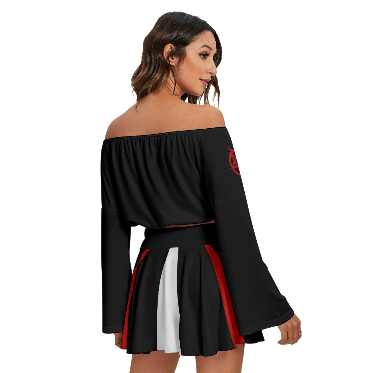 Slayer Off-shoulder Top And Skirt Set