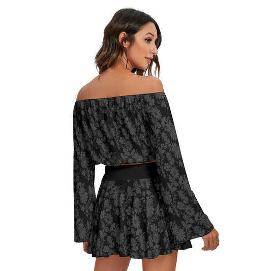 Dorian Gray Off-shoulder Top And Skirt Set