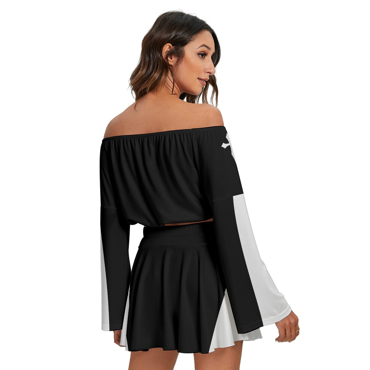 Say Your Prayers Off-shoulder Top And Skirt Set