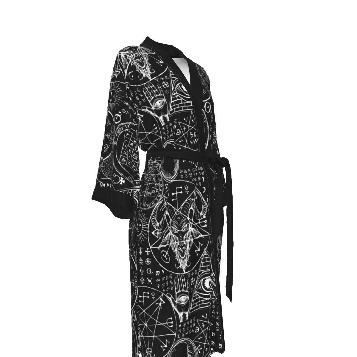 Baphomet Satin Kimono Long Robe