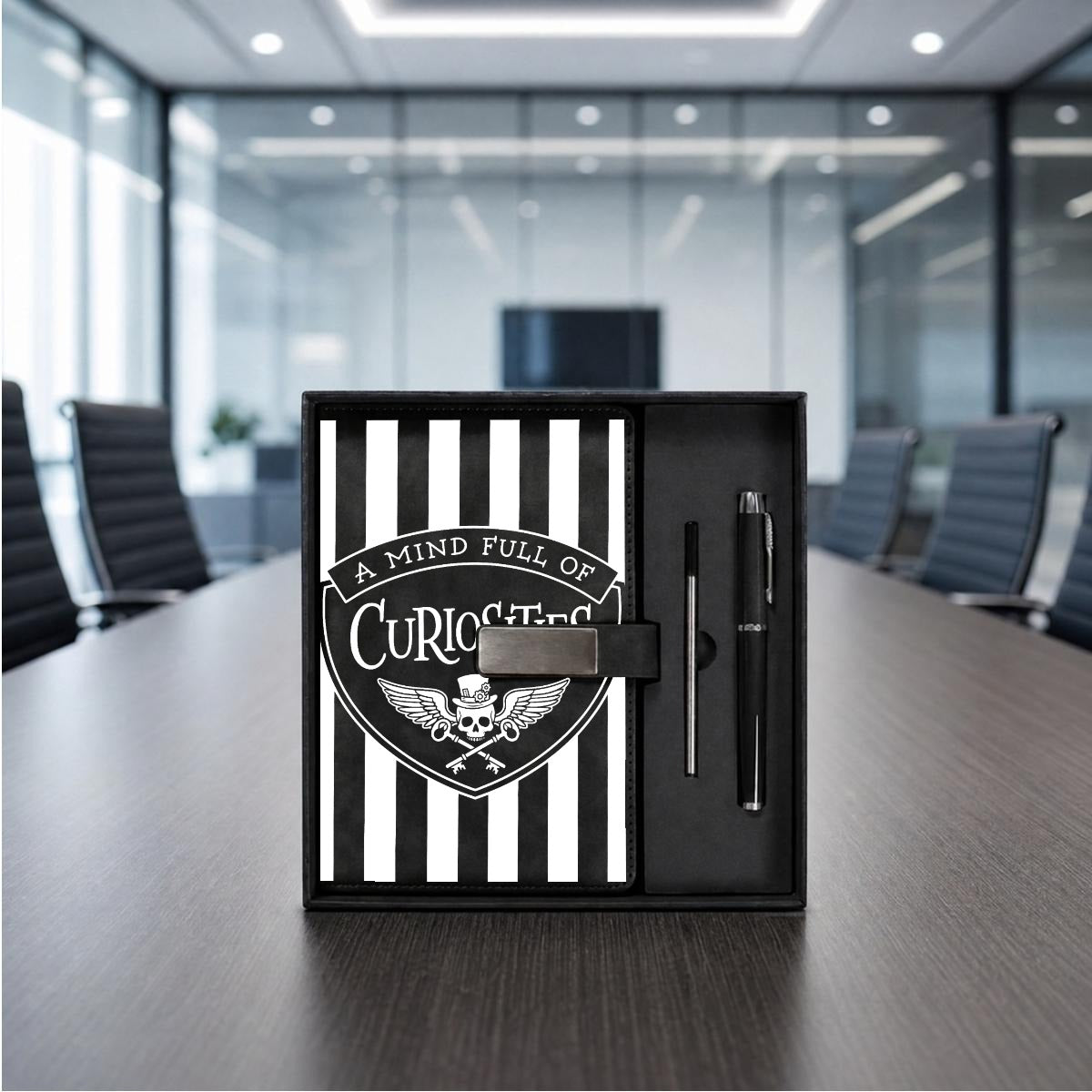 Curiosities Journal Notebook Gift Set with Metal Pen