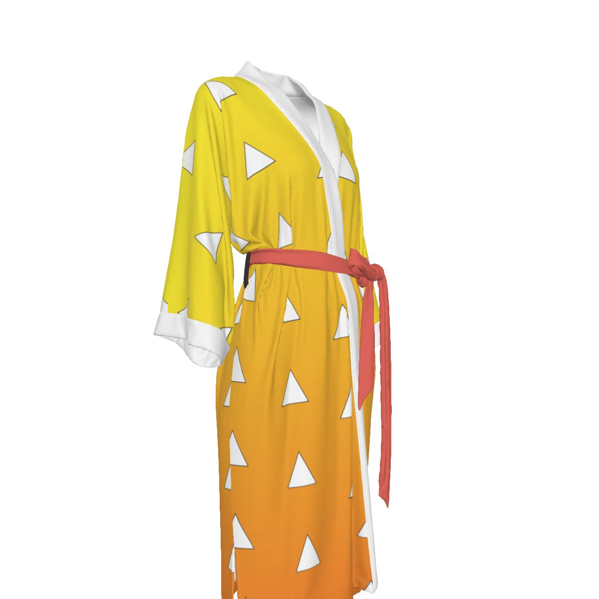 Demon Slayer - Zenitsu Agatsuma Inspired Satin Kimono Robe