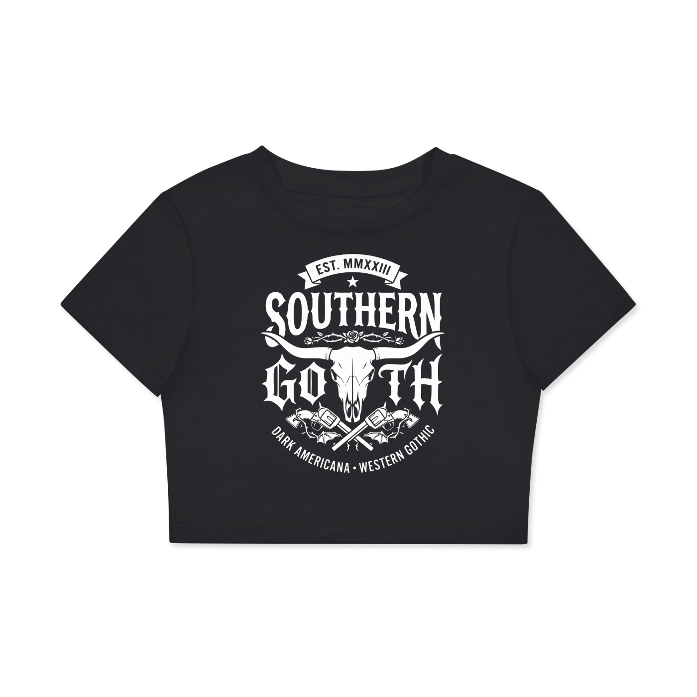 Southern Gothic Fitted Crop Cotton T-Shirt