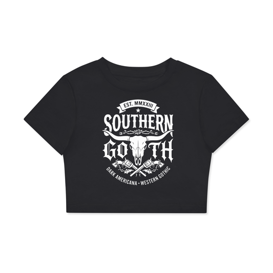 Southern Gothic Fitted Crop Cotton T-Shirt