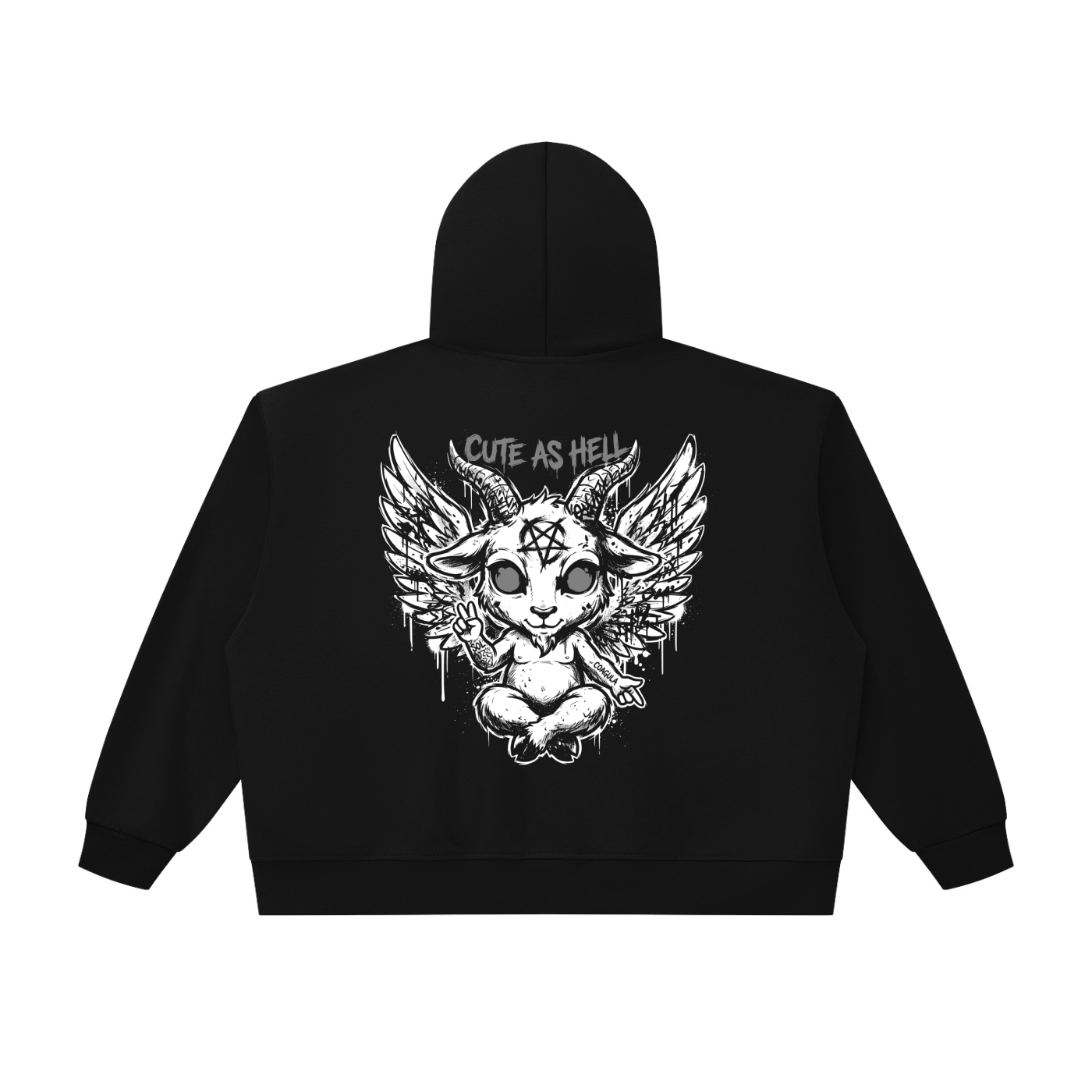 Chibi Baphomet Oversized Chunky-Zip Boxy Hoodie