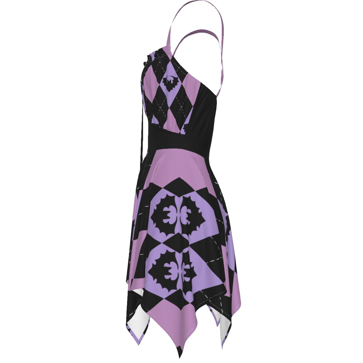Bratty Argyle Sleeveless Slip Dress