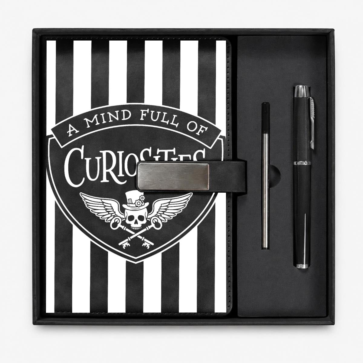 Curiosities Journal Notebook Gift Set with Metal Pen