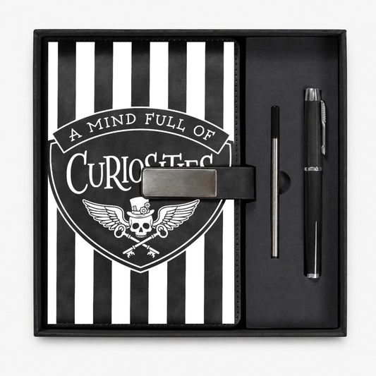 Curiosities Journal Notebook Gift Set with Metal Pen