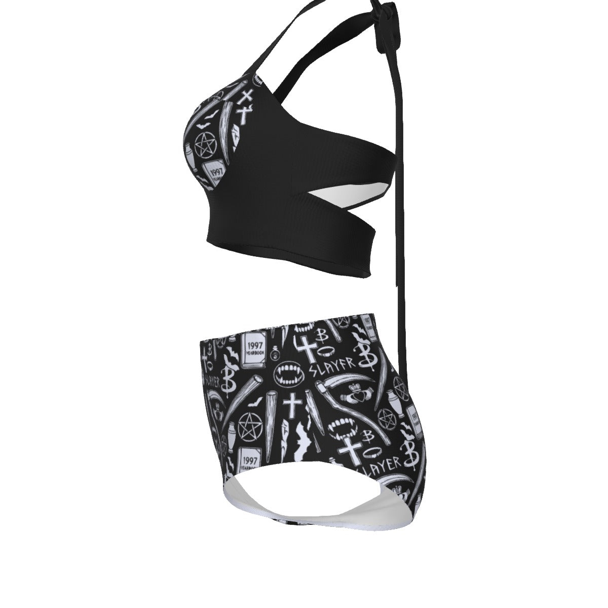 Vampire Slayer Pinup Vintage Swimsuit Set