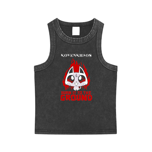 Burn, Baby Burn Snow Washed Tank Top