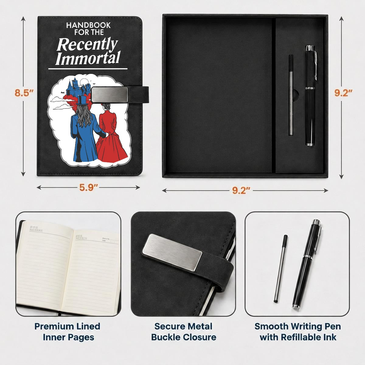 Recently Immortal Notebook Gift Set with Metal Pen