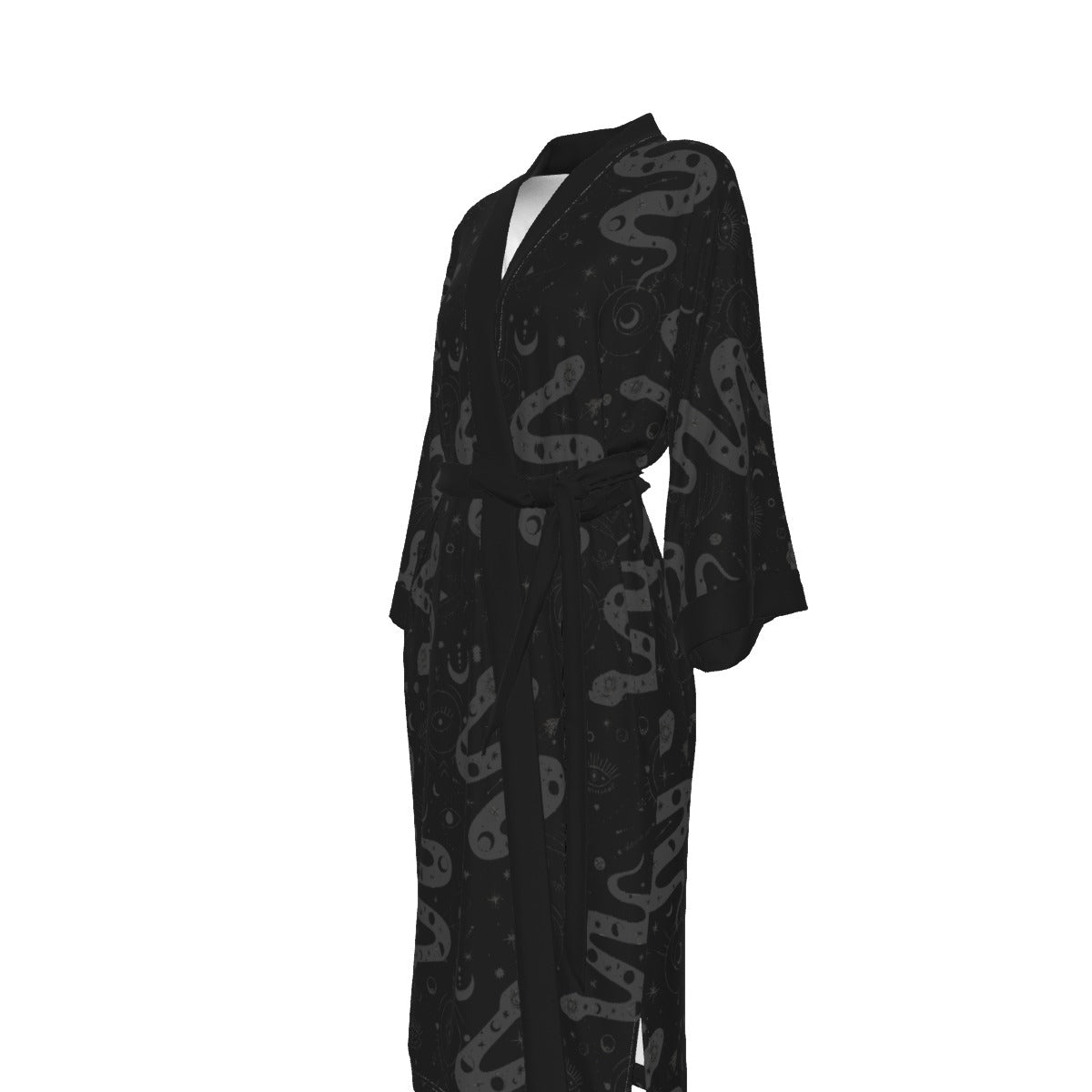 Serpent Magick Satin Kimono Long Robe