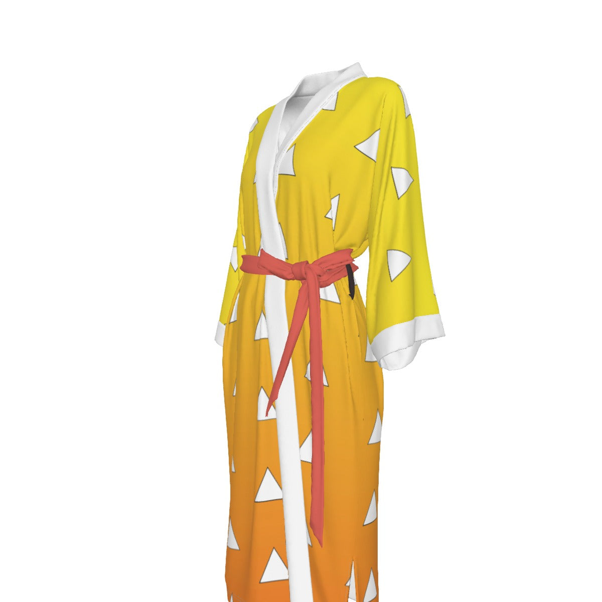 Demon Slayer - Zenitsu Agatsuma Inspired Satin Kimono Robe