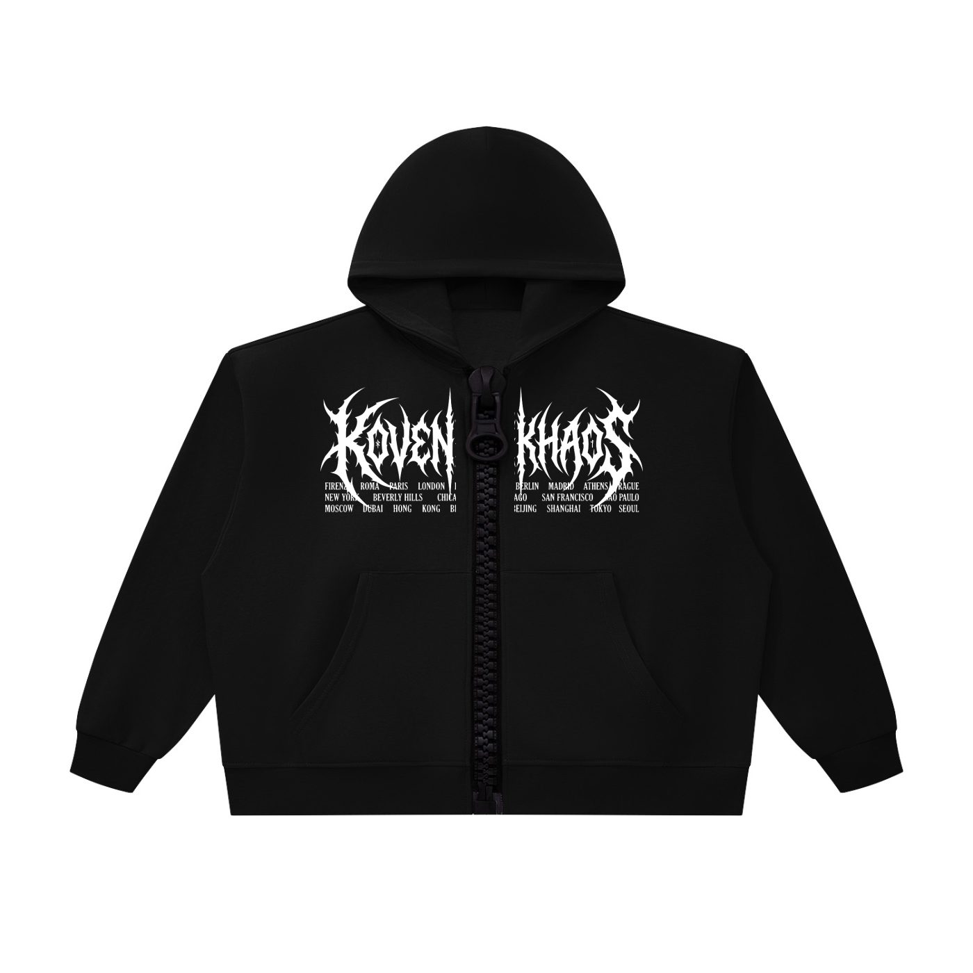 KovenKhaos Unisex Oversized Chunky-Zip Boxy Hoodie