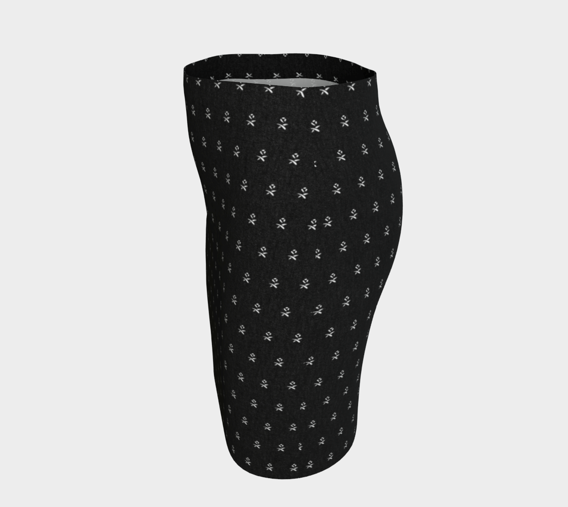 Black Dahlia Flower Fitted Dress