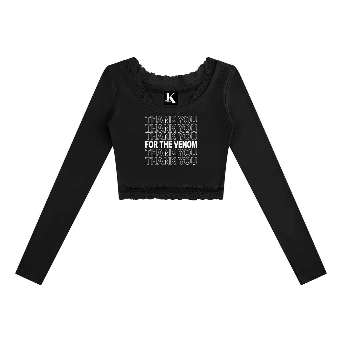 Thank You for the Venom Lace Trim Long Sleeve T-Shirt