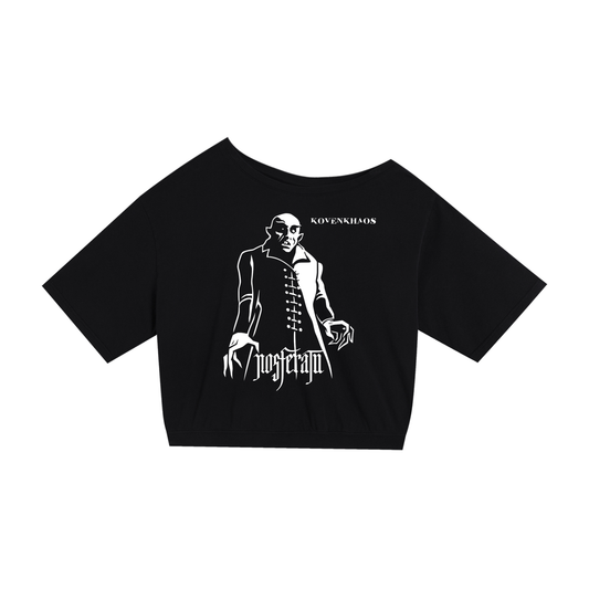 Nosferatiu Asymmetric Shoulder Oversized Cotton T-Shirt