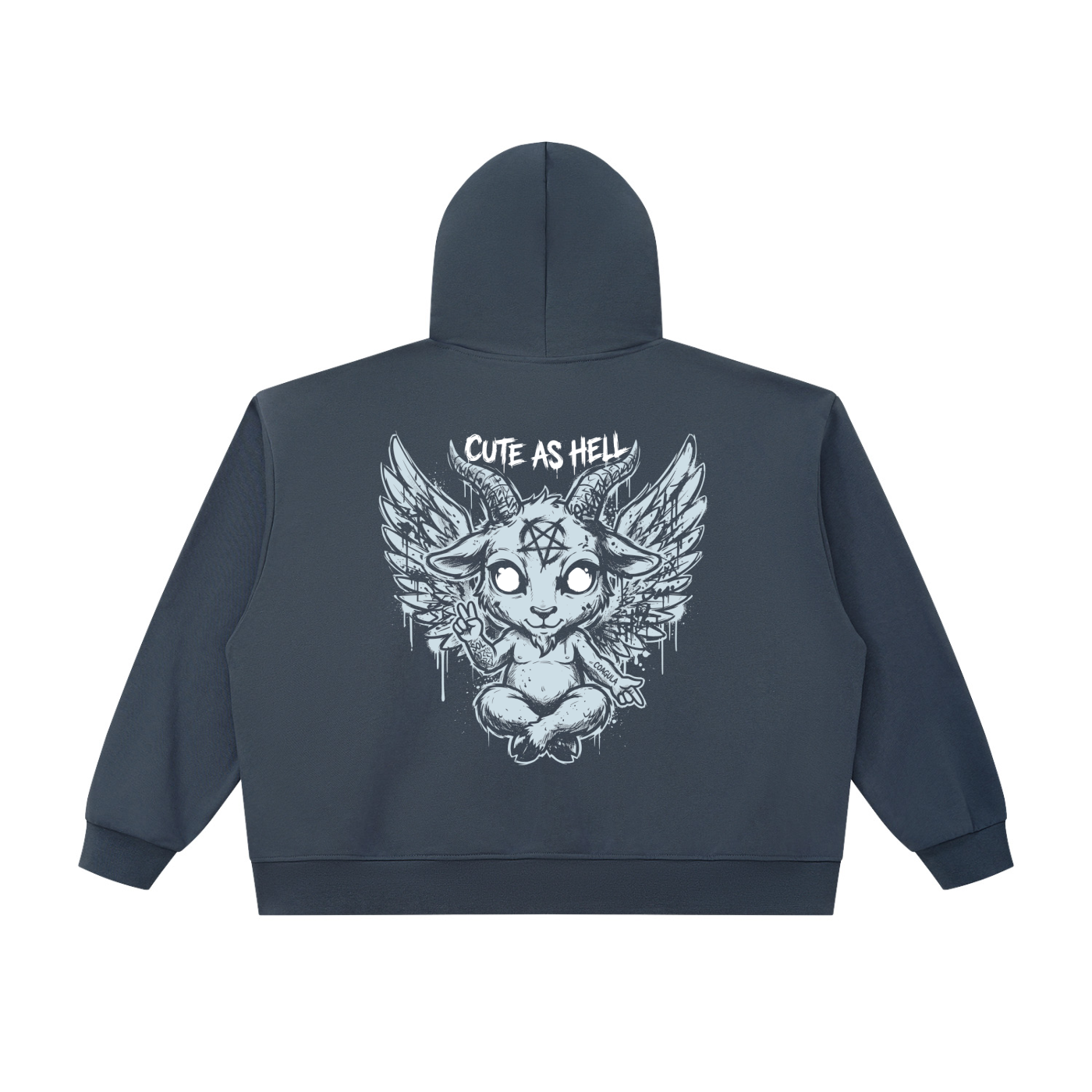 Chibi Baphomet Oversized Chunky-Zip Boxy Hoodie