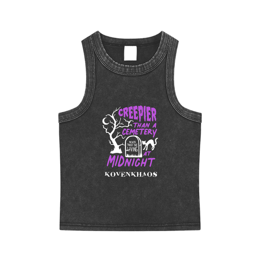 Stay Creepy Snow Washed Tank Top
