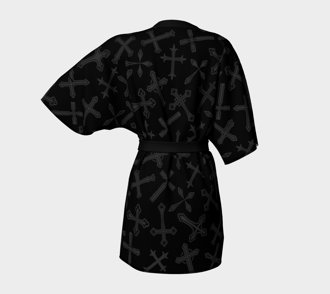 Gothic Crosses Kimono Robe