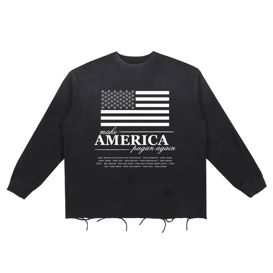 M.A.P.A - Snow Wash Raw Edge Cotton T-Shirt