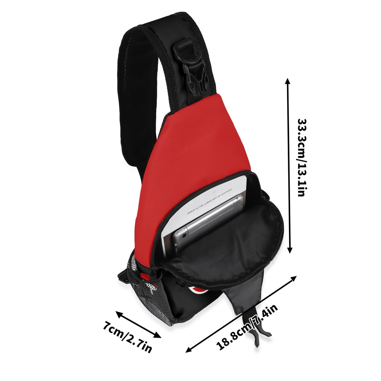Red Cloud Chest Crossbody Bag with Adjustable Strap