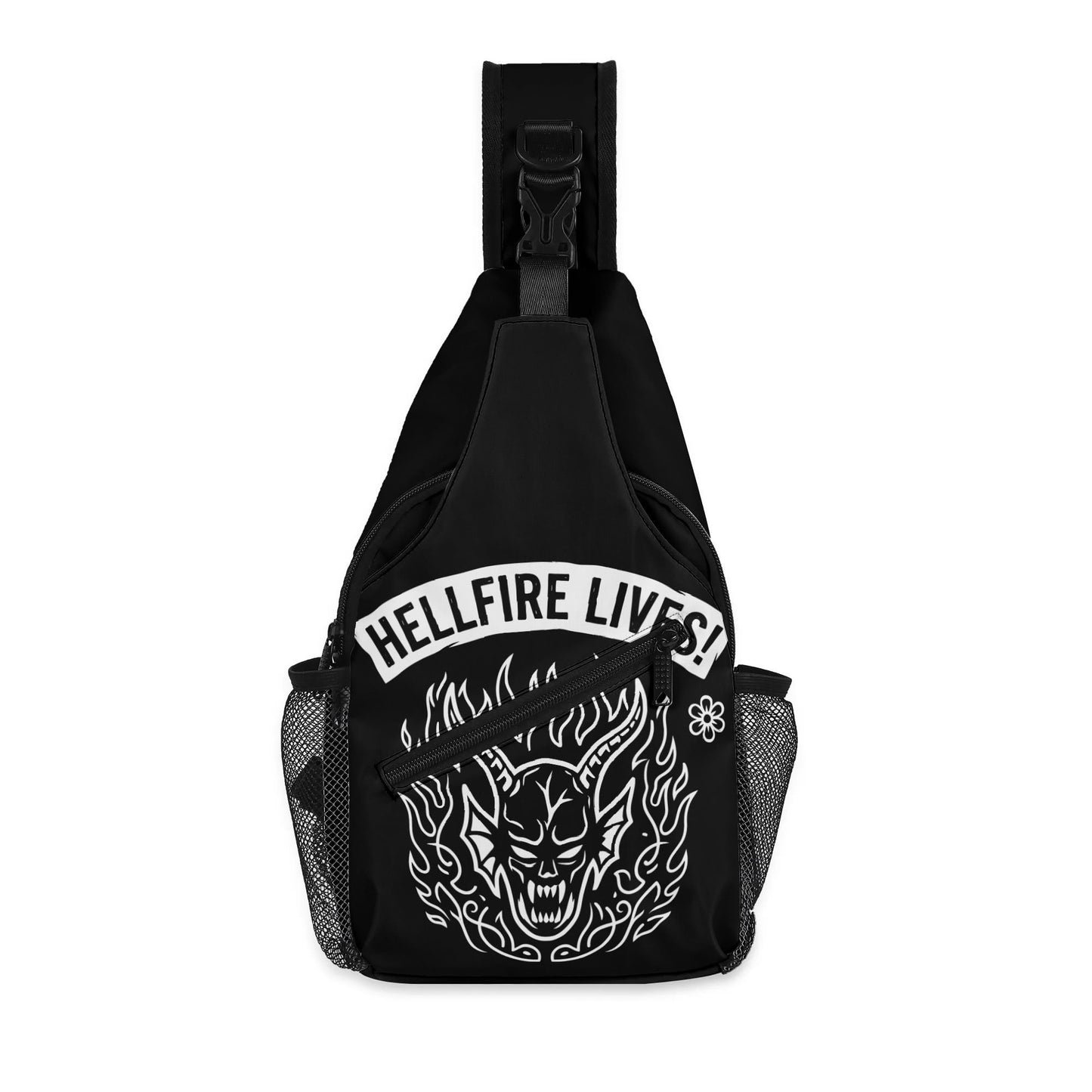 Hellfire Chest Crossbody Bag with Adjustable Strap
