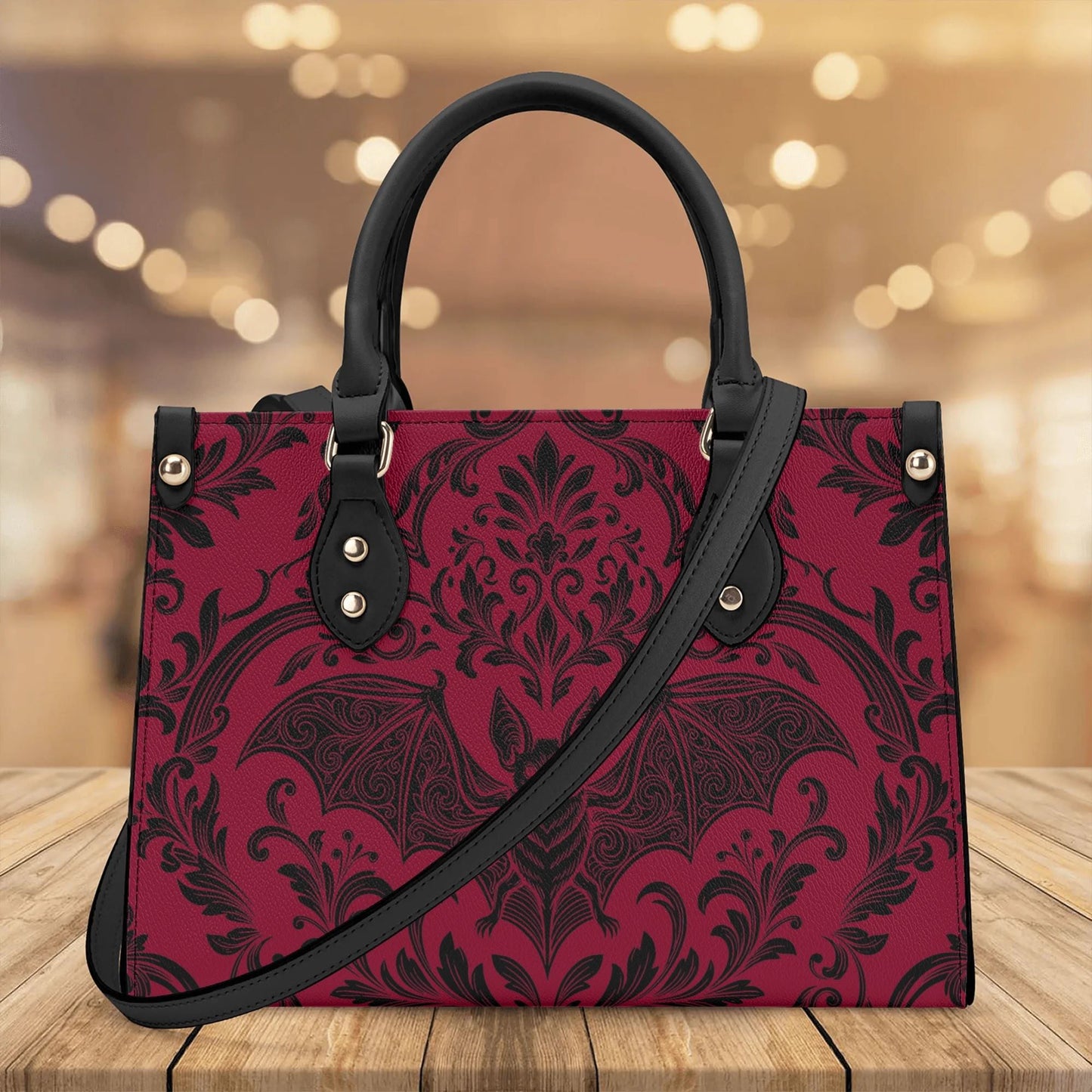 Damask Bat Leather HandBag