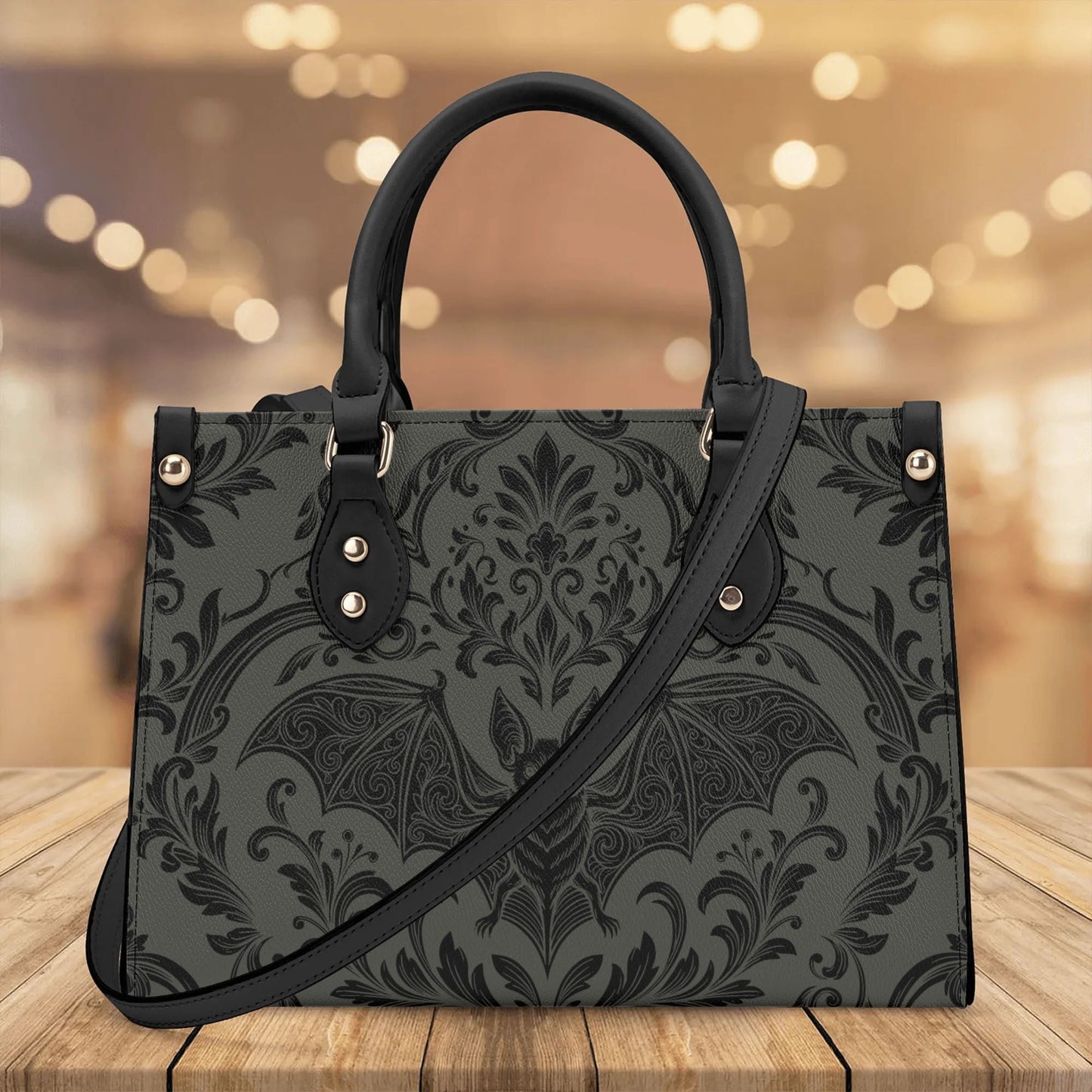Damask Bat Leather HandBag